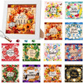 Trandraft 13 Pcs Fall Wreath Holiday Small Diamond Art Kits for Adults DIY - style: Wreath