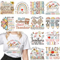 Dazoratix Teacher Iron on Transfers - 12 Sheets Teachers' Day DTF Heat Transfer Ready to Press Decals Patches Appliques Stickers Gift for Clothing T Shirts Clothes Hoodies Hat DIY Craft Decorations - style: Teacher-Leopard