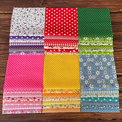 42PCS Cotton Fabric Bundles, 10"x10" Cotton Fabric Patchwork Squares Floral Patterns Printed Arts Craft DIY Cloths for Sewing Quilting Decoration, Scrapbooking, Handwork (25x25 cm - 42PCS)