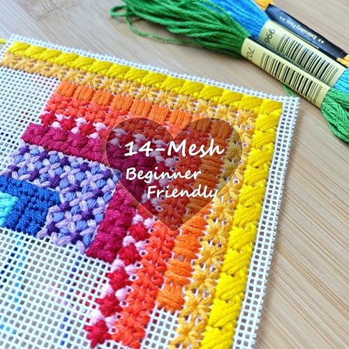 Needlepoint Canvas, 20" X 18", 14-Mesh White Needlepoint Canvas Embroidery Blank White Cloth (1)