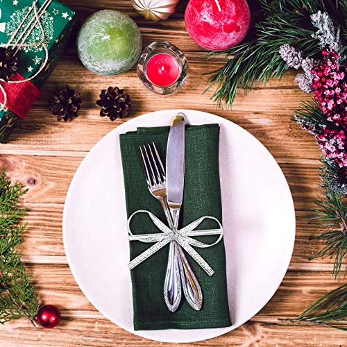 Hoolerry 500 Pieces Silver Ribbon Hangers Ornament for Christmas Tree