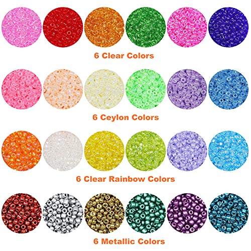 48000-Piece 2mm Seed Beads & Alphabet Beads Kit – 12/0 Ultra-Fine Jewelry Making Supplies, Including Elastic String, Earring Hooks & Clasps – All-in-One DIY Craft Set for Bracelets & Necklaces - size: 2mm