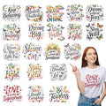 20Pcs Inspiration Quotes Dtf Transfers Ready to Press Motivational Iron on Transfers for Tshirts Positive Affirmation Saying Transfer Vinyl Stickers for Clothing Pillows Bag DIY Crafts - color: Inspiration