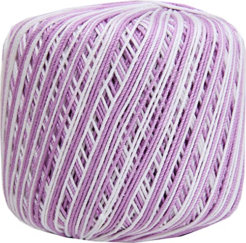 ThreadArt 100% Cotton Crochet Thread Size 3, Variegated Lavenders 47 - color: VARIEGATED LAVENDERS, size: SIZE 3 SINGLE
