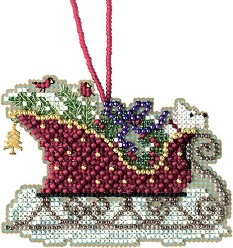 Mill Hill Evergreen Sleigh Beaded Cross Stitch Kit Charmed Ornaments 2017 Sleigh Ride MH161734