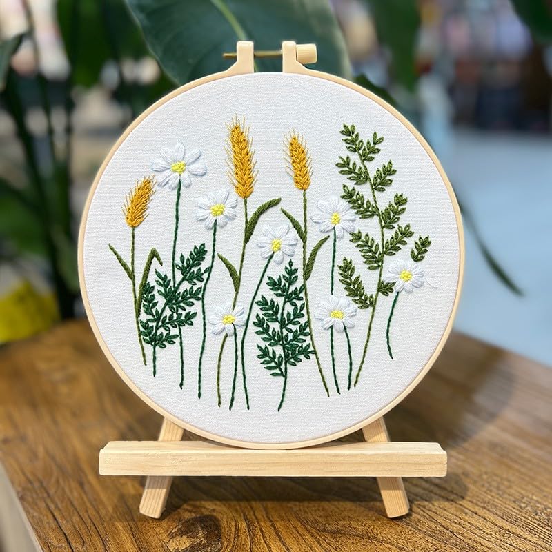 COCOMOX Floral Embroidery Kits for Beginners Adults, Cross Stitch Kits - color: Flower pattern
