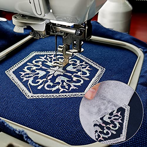 Simthread Tear Away Machine Embroidery Stabilizer Backing - 1.8 Ounces Medium Weight 8" x 8" 100pcs / Pack, Precut Sheets for 4x4 and 6x6 Machine Embroidery Hoops - size: 8"x8" 100pcs