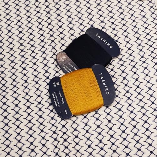 DARUMA Sashiko Thread Card Rolls Set of 3 (43.7 Yards x3) - Sewing & Embroidery, Includes Instruction Manual and Gift Packaging (Thin, Deep Indigo) - color: Deep indigo, style: Thin