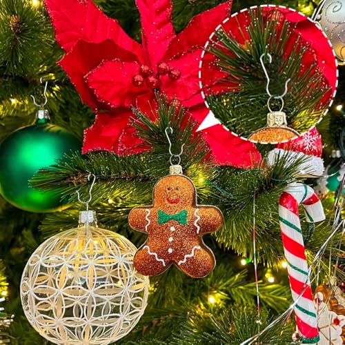 100PCS Silver Ornament Hooks for Christmas Trees with Storage Box - color: Silver