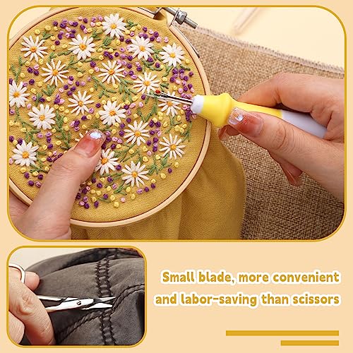ZMAAGG Seam Ripper, Yellow Ergonomic Grip Handle, 5 PCS Stitch Remover Tool - color: Yellow
