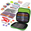 IMZAY 110 Pcs Crochet Hooks Set 0.6–6.5mm Crochet Needles for Yarn - color: Green, size: 110 Pcs