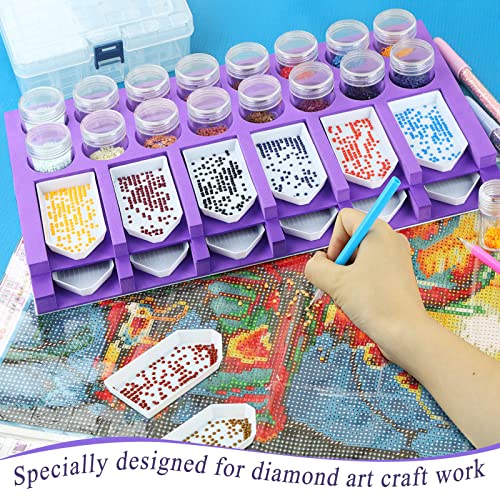 Diamond Painting Accessories Tray Organizer, Diamond Art Painting Beads Sorting Storage containers, Diamond Art Accessories Tools Kits for Rhinestones/5D Diamond Embroidery/DIY Crafts (12 Slots Trays) - color: 12 Slots Trays