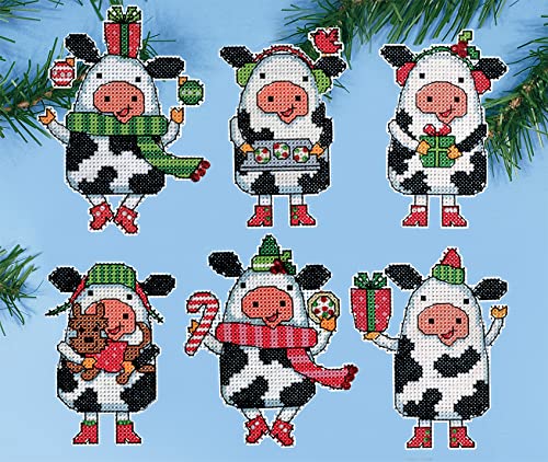 Christmas Cows Counted Cross Stitch Ornament Kit