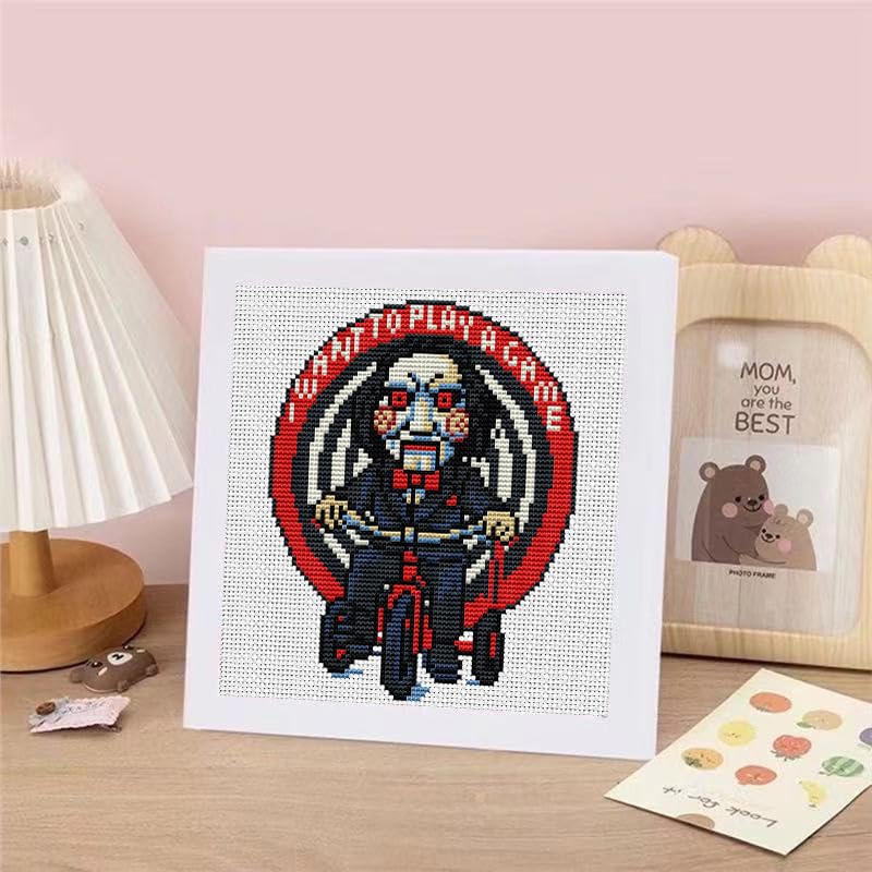 Horror Cross Stitch Kits, Cross Stitch Kits for Adults Beginner with Framed - color: cross stitch Framed-2