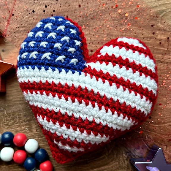 KGS Crochet Thread Cotton Yarn Balls | Size 8 | 10 Balls | 10 Grams Each Ball | Total 100 Grams of Pearl Cotton Thread for Crocheting, Hardanger, Needlepoint Hand Embroidery (Patriotic Hues) - color: Patriotic Hues