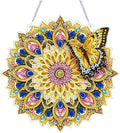 ZeeLionArt Hanging Diamond Art Kits for Adults,Butterfly Pendant Diamonds Painting Art Kit,7.0x7.1inch Acrylic Diamonds Painting Board Kit Ornament, Special Crystal Diamond Hanging Ornament - color: DP04142
