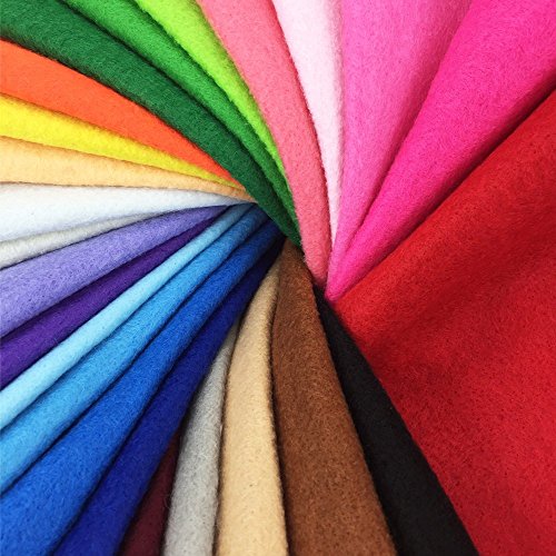 24pcs Thick 1.4mm Soft Felt Fabric Sheet Assorted Color Felt Pack DIY Craft Sewing Squares Nonwoven Patchwork (30 * 30cm) - size: 30*30cm