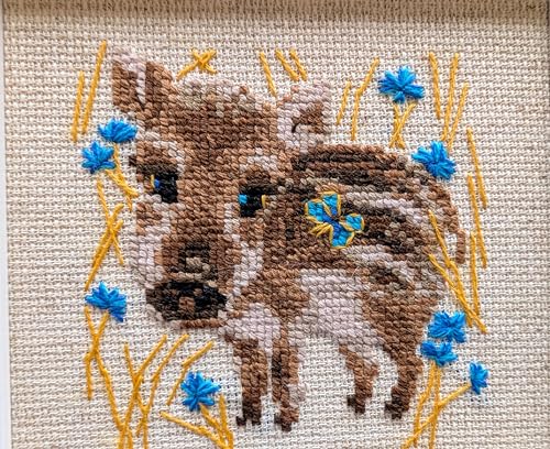 RIOLIS 1756 Little Boar Counted Cross Stitch Kit 5.12 x 5.12 in - style: Modern, Traditional