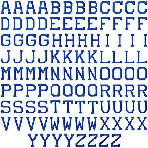 Boao 104 Pcs Iron on Letters Patches for Fabric,Blue - color: Blue