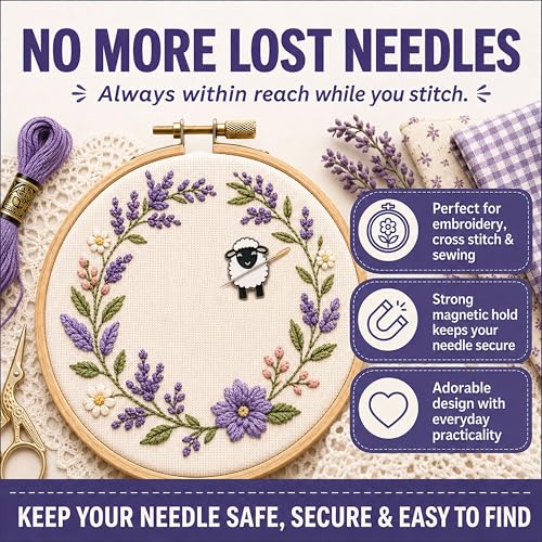 The Quilted Bear Magnetic Needle Minder, Small, Sheep - color: Sheep
