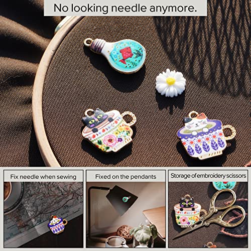Cute Cat Magnetic Needle Keeper - Cross Stitch, Sewing, Embroidery & Needlework Storage - 29-Needle Gift for Cross Stitch Lover
