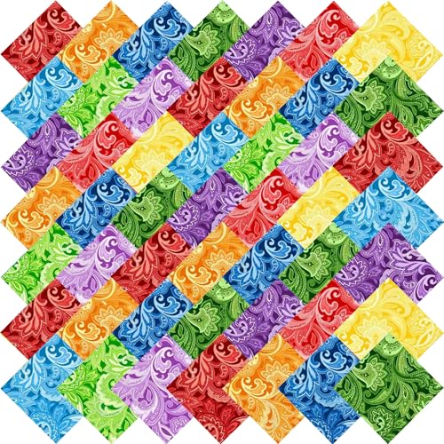 100% Cotton Jelly Roll Fabric Strips for Quilting and Sewing-Paisley Floral - color: Paisley Floral