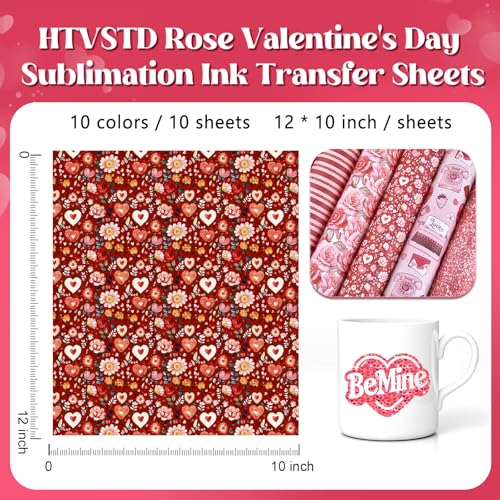 HTVSTD Rose Sublimation Transfer Ink Paper 10 Sheets 12 * 10in - color: Lace-10