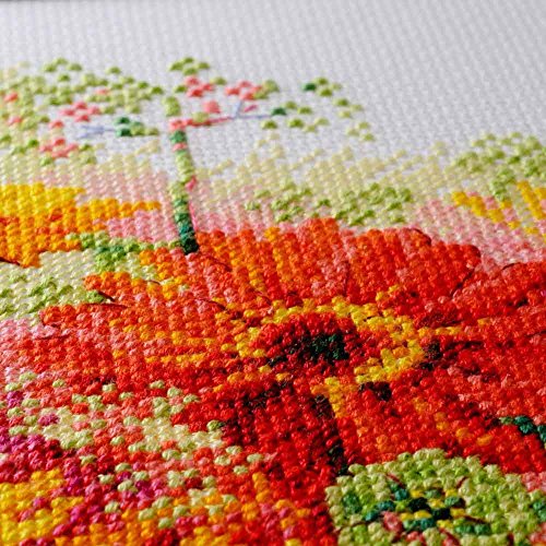 RIOLIS 1485 Watercolor Gerberas Counted Cross Stitch Kit 11.75 x 11.75 in - style: Watercolor Gerberas 1485