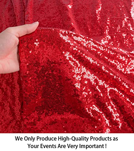 ShiDianYi 30 Feet Sequin Fabric by The Yard 10 Yards Red Sequin Fabric for Sewing Glitter Mesh Fabric Material Fabric Spakle Fabric for Dress Red Sequin Fabric Backdrop - color: Red, size: 10 Yard
