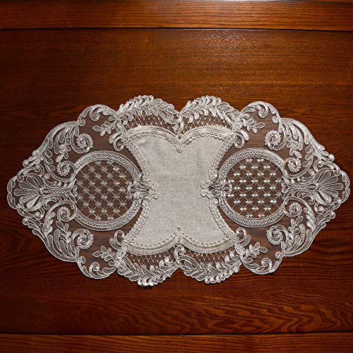 ARTABLE Small Macrame Lace Table Runner Vintage Embroidery 16 x 35 Inch - size: 16 x 35 Inch