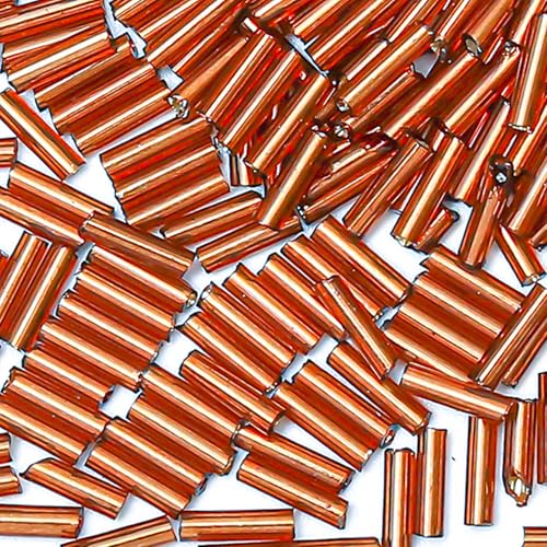 2000pcs Glass Bugle Beads, Tube Beads Bulk, Mini Long Tiny Small Waist Loose Spacer Embroidery Beaded for Bracelets Jewelry Making Sewing, Crafts, 2×6mm, Brown - color: Brown