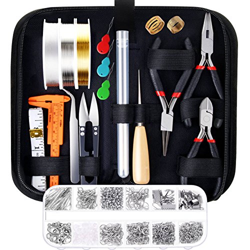 PAXCOO Jewelry Making Supplies Kit with Tools, Wires, Findings for Jewelry Repair and Beading - size: Small