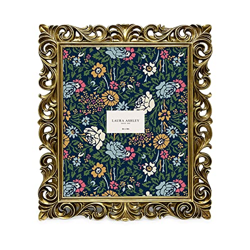 Laura Ashley 8x10 Gold Vintage Inspired Resin Scroll Design Picture Frame - color: Gold, size: 8x10