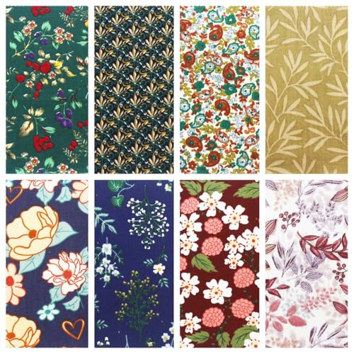 42-Pack 5x5 Inch Dark Floral Cotton Charm Packs for Quilting - Small Floral Print Fabric Squares,Precut Quilting Supplies for Patchwork & Sewing