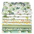 Aubliss 8pcs Fat Quarter Fabric Bundles 20'' x 20'' Cotton Craft Fabric - color: Green Floral