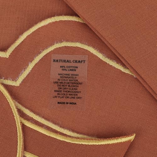 NATURALCRAFT Scalloped Cloth Napkins 18x18 in - Rust Edges Gold - color: Rust Napkin With Gold Edges, size: 18" x 18" (Set of 6)