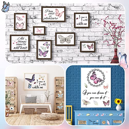 BBTO 12 Sheets Rub on Transfers for Crafts Wood Furniture DIY, 5.5" x 5.7" - style: Butterfly