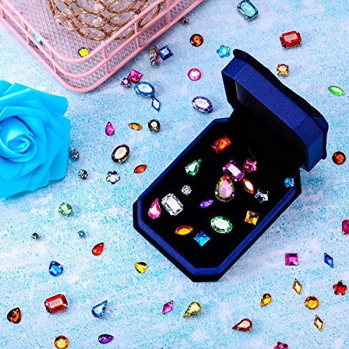 WILLBOND 320 Pcs Sew on Rhinestone Acrylic Crystal Gems Mix Shape Mix Size