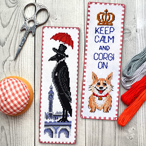 Povitrulya Rainy Day Counted Cross Stitch Bookmark Kit - DIY Embroidery Set - color: Rainy Day