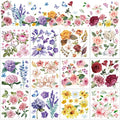 BBTO 12 Sheets Rub on Transfers for Crafts Wood Furniture DIY, 5.5" x 5.7" - style: Floral Style