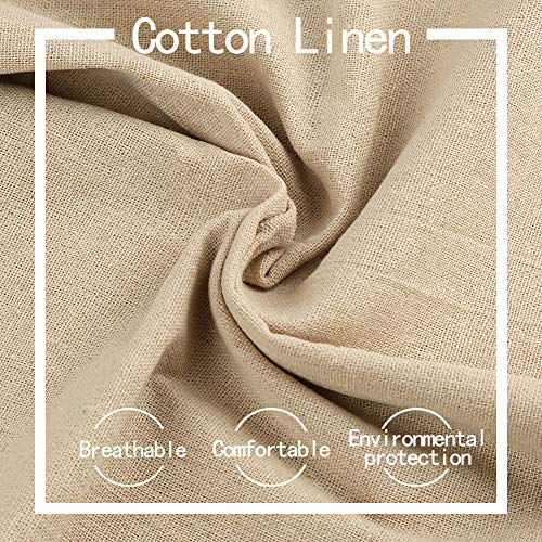 Natural Linen Fabric, Beige Fabric for Decoration 59In x 19In - color: Natural Colour
