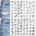 Patemby Embroidery Pattern Water Soluble Embroidery Stabilizers, Stick and Stitch Embroidery Paper Wash Away with Pre-Printed Pattern Designs Stencils Transfers for Hand Sewing Lover Beginner - color: Icon