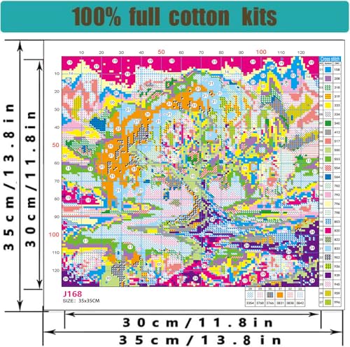 WUSARPLY Tree of Life Stamped Cross Stitch Kits for Beginners Adults - color: J168