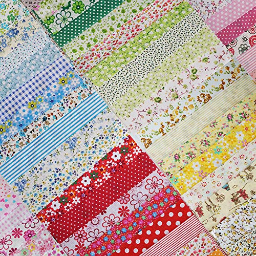 Phantomon 50pcs 8inch x 8inch Cotton Fabric Craft Precut Square Patchwork Sheets for Quilting, Sewing, Scrapbooking (8Inch x 8Inch) - size: 8Inch x 8Inch