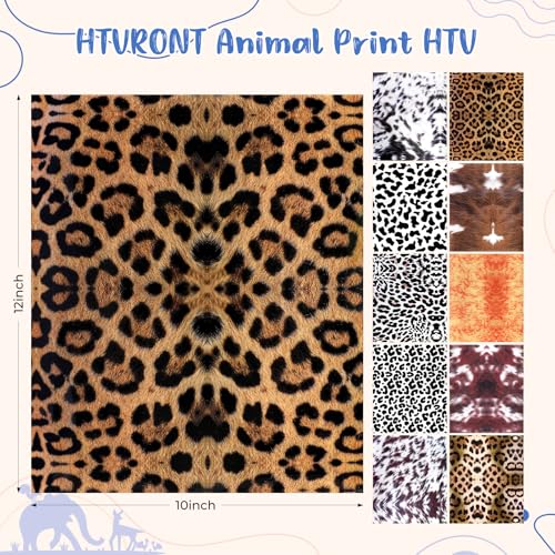 HTVRONT Leopard HTV Heat Transfer Vinyl - 11 Packs Cheetah Iron on Vinyl - color: Animal Print HTV