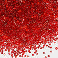 100g Mix Tube Beads Bugle Beads,3800+pcs Glass Bulk Spacer Multi Size 2-6mm Kit for Jewelry Making DIY Craft Bracelets Necklace Earring Making (Red Mixed) - color: Red Mixed, size: 2-6mm