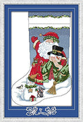 Howie's Needlepoint Cross Stitch Kits, 14CT Pre-Printed Pattern Needlepoint Kits, Full Range of Stamped Starter Kits (Christmas Stocking 2, 13.4 x 19.3 Inch) - color: Christmas Stocking 2