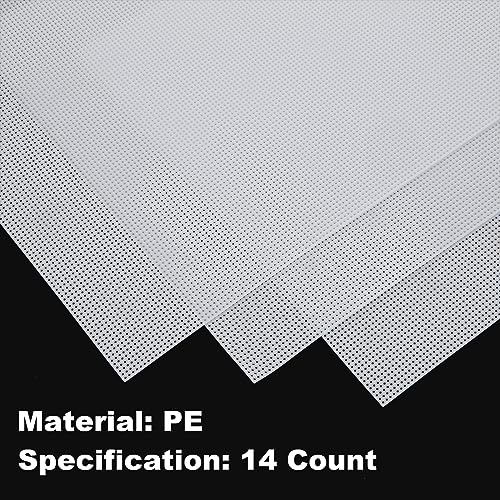 ABuff 12PCS 14 Count Plastic Mesh Canvas Sheets, 8.2 X 11 Inch, White
