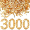 XIANNVXI 3000pcs Gold Glass Bugle Beads - color: Gold