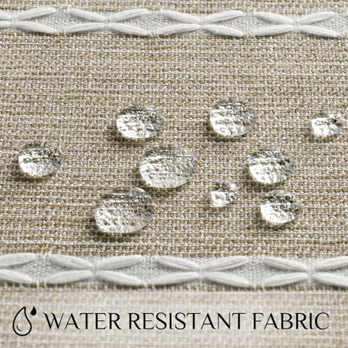 Softalker Fall Linen Rectangle Tablecloth with Tassel, 55 x 70 Inch - color: Coffee Lines, size: 55" x 70" (Rectangular)